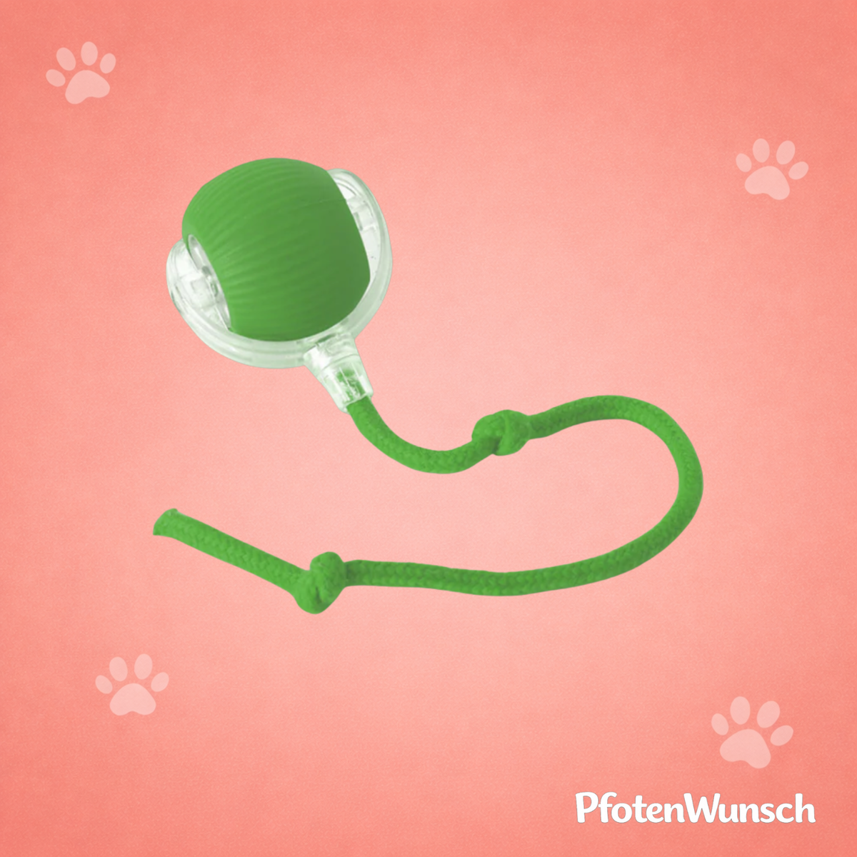 Interactive toy ball with a tail