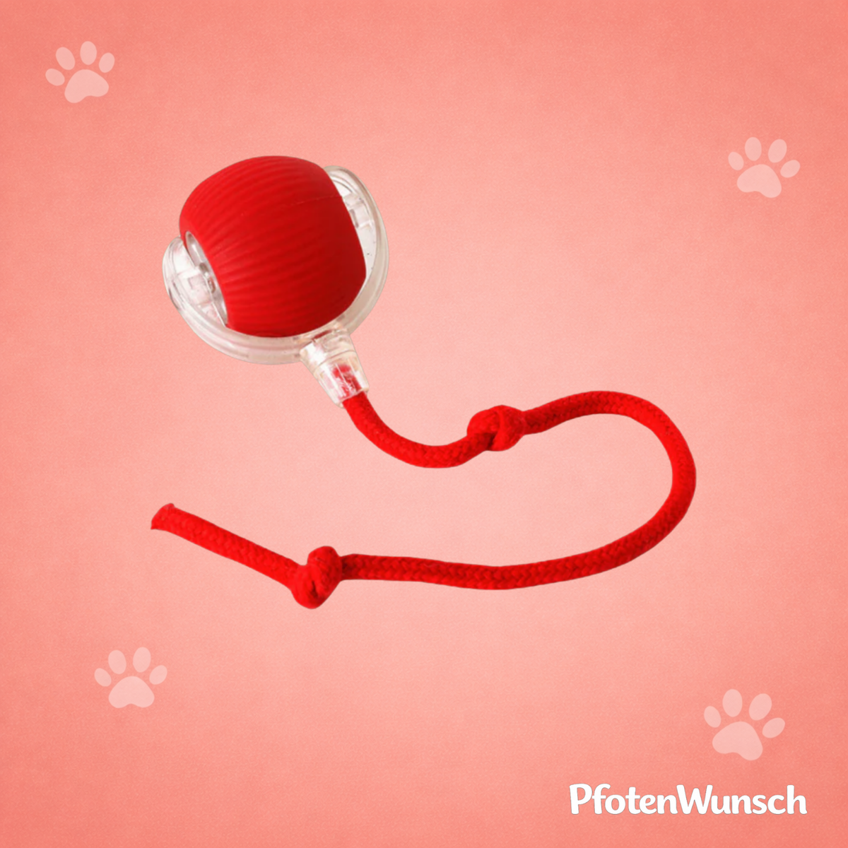 Interactive toy ball with a tail