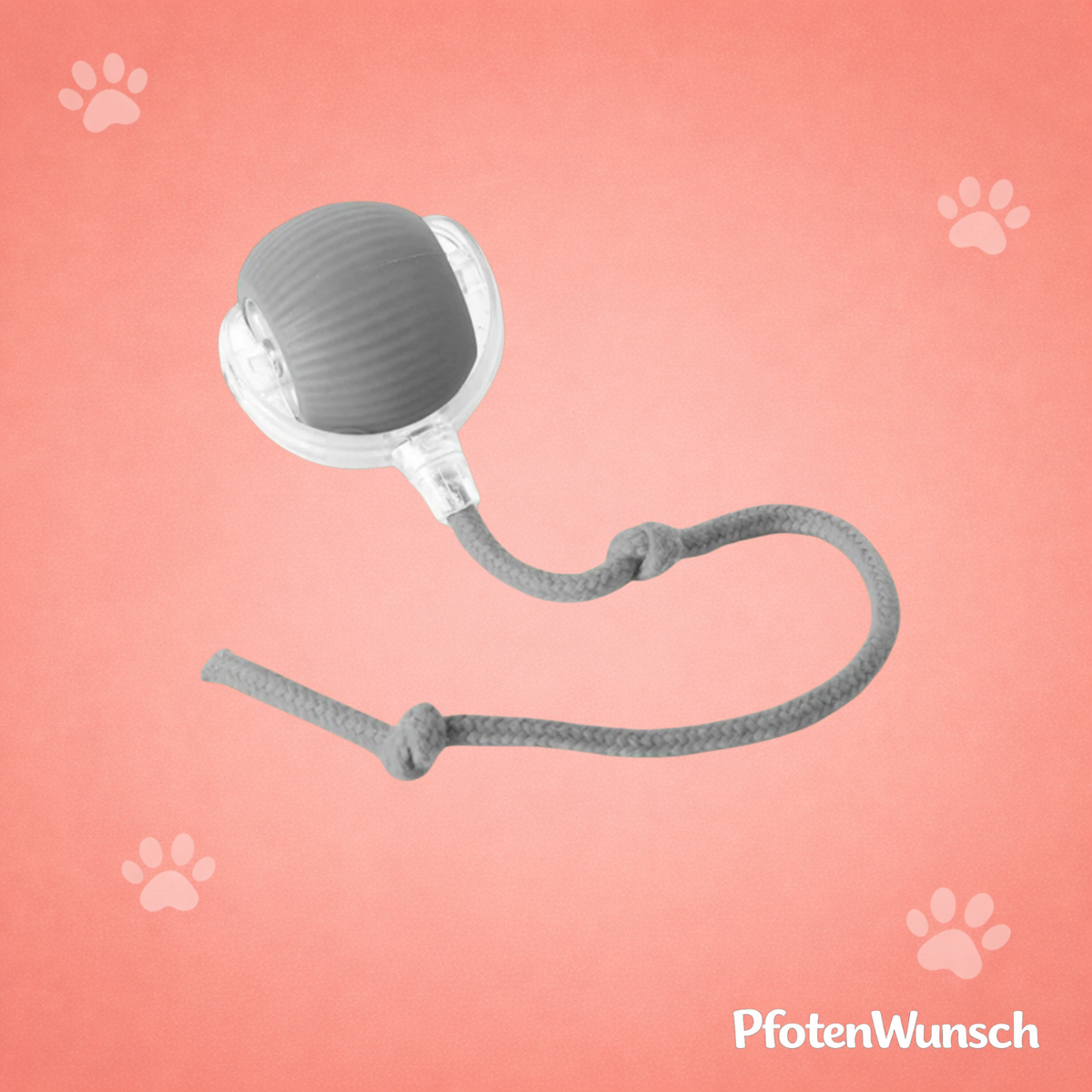 Interactive toy ball with a tail